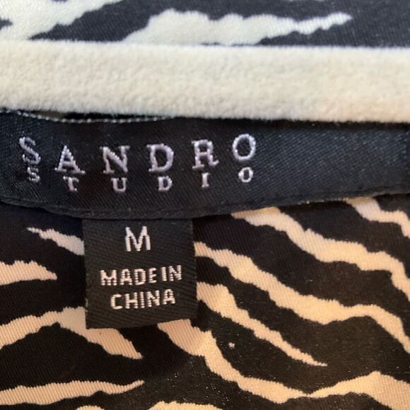 Sandro Studio Ruffle Zebra Trench Coat, Medium. Mobwife - Picture 8 of 16